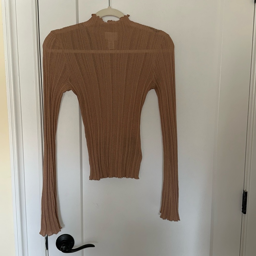 Mock Neck Long Sleeve Blouse